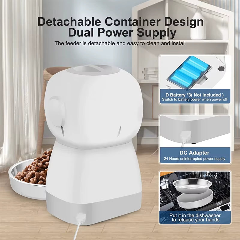 🐾 3.5L Programmable Automatic Pet Feeder – Smart Meal Scheduling & Portion Control for Cats & Dogs