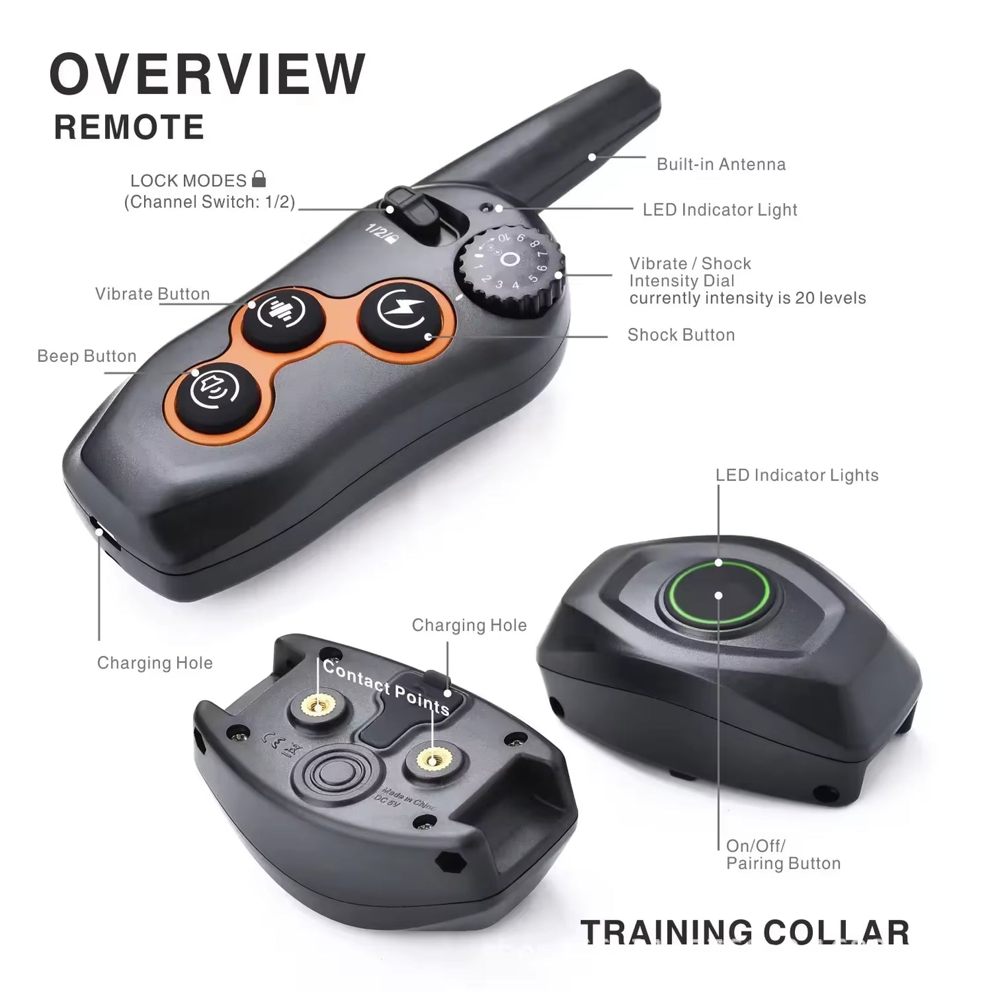 🐾 Waterproof Rechargeable Dog Training Collar – One-Click Lock for Safe & Effective Behavior Training