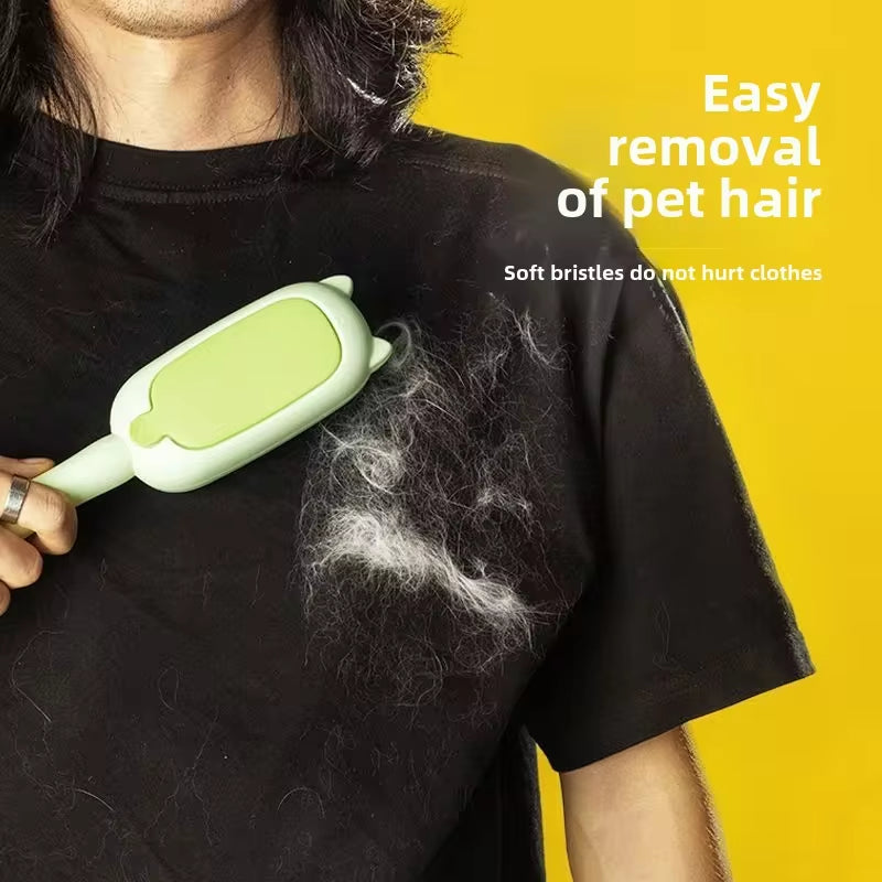 Electrostatic Pet Grooming Brush with Self-Cleaning Lint Roller – The Ultimate Solution for Pet Hair Removal! 🐾