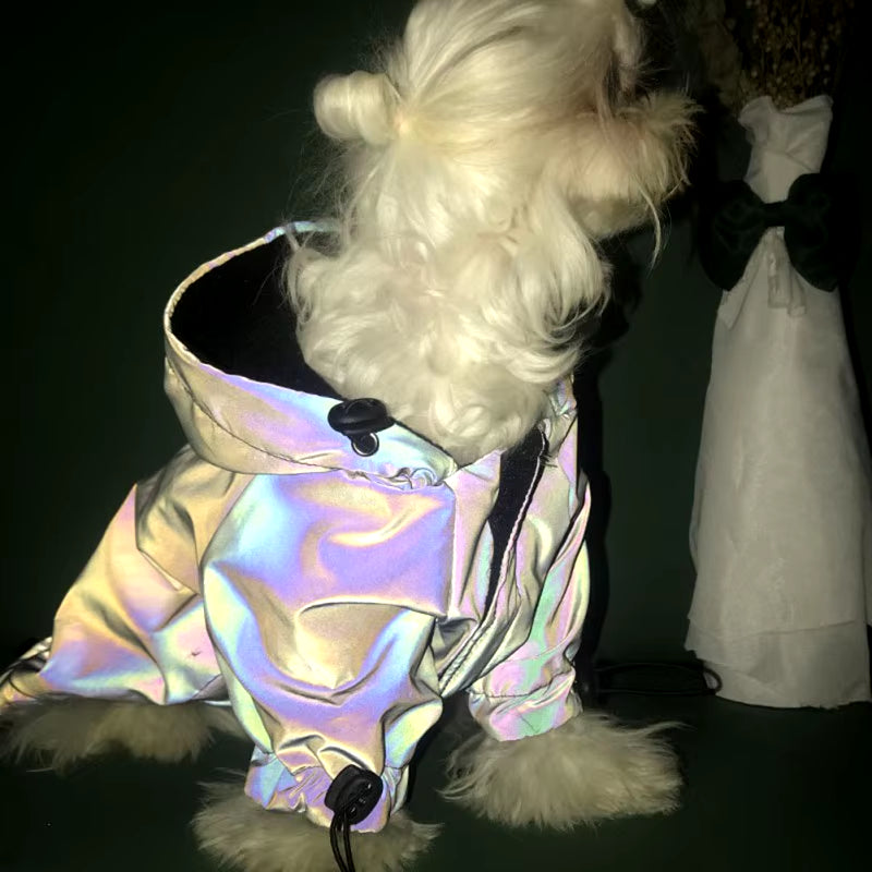 🐾 Reflective Waterproof Dog Hoodie – Flashing Windbreaker Coat for Small to Large Dogs (S-7XL)