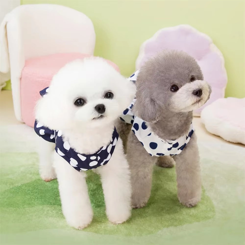 🐾 Lovely Dot Pattern Dog Dress – Princess Wedding Party Skirt for Female Dogs & Cats