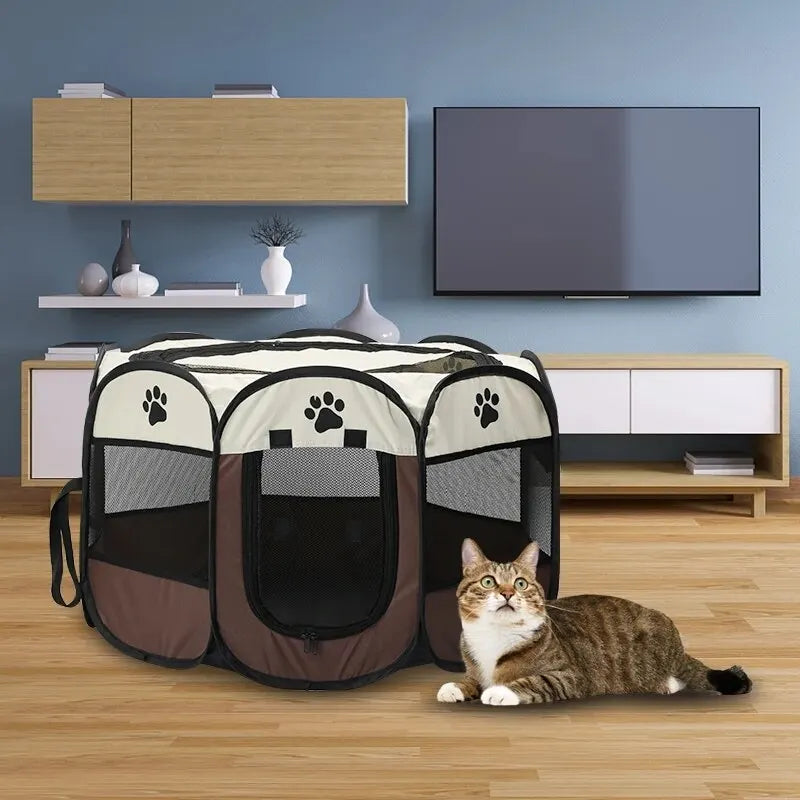 Portable Octagonal Pet Tent Kennel – Ultimate Outdoor Shelter for Dogs & Cats