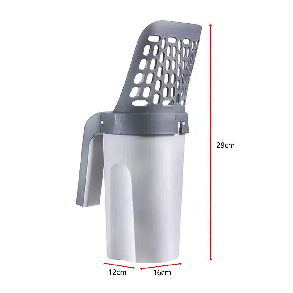 🐾 Cat Litter Scoop with Built-in Waste Bag Holder – Large Capacity, Portable & Easy-to-Clean!
