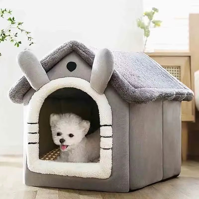 🐶 Indoor Warm Dog House – Soft Pet Bed Tent with Removable Cushion | Cozy Kennel for Small, Medium & Large Pets