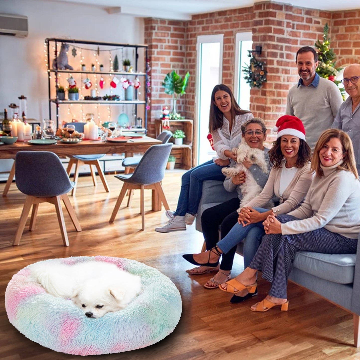 🐾 Luxury Plush Donut Dog Bed – Ultra-Soft, Calming Pet Cushion for Dogs & Cats