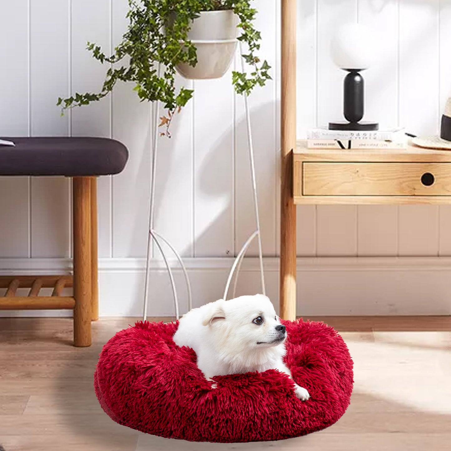 🐾 Luxury Plush Donut Dog Bed – Ultra-Soft, Calming Pet Cushion for Dogs & Cats