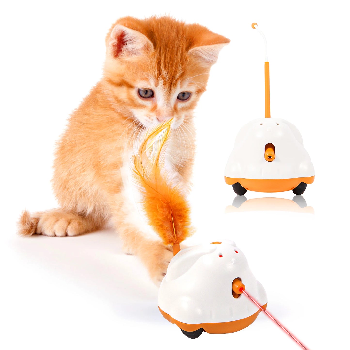 🐾 Interactive Smart Robotic Cat Toy – Automatic Feather Teaser & Self-Playing Sensor Toy