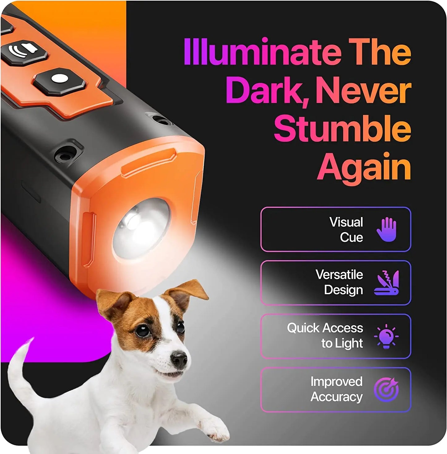 🐶 Rechargeable Ultrasonic Dog Training & Bark Control Device – Anti-Bark & Dog Repeller with LED Flashlight