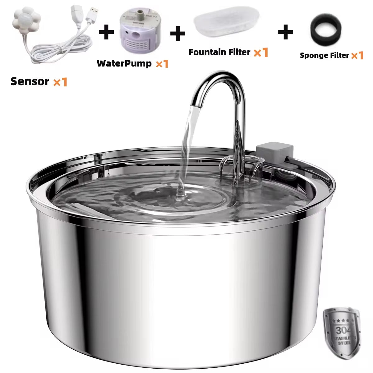 Intelligent Stainless Steel Automatic Cat Water Fountain – 3.2L Ultra-Quiet Hydration System for Cats & Dogs 🐾💦