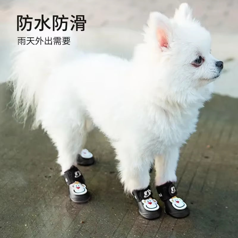 🐾 Cute Cartoon Rain Boots for Pets – Waterproof Paw Protection for Dogs & Cats