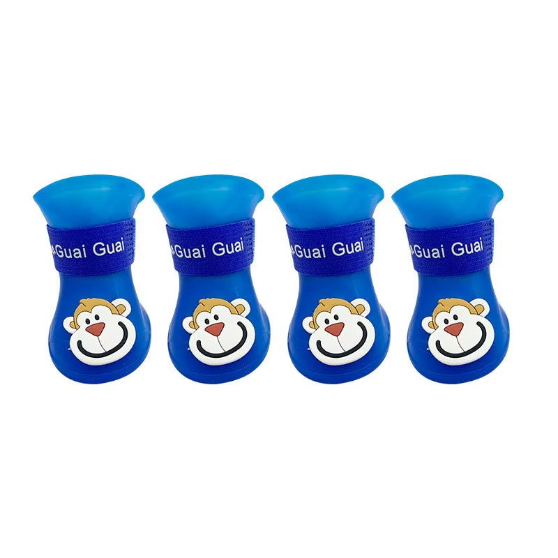 🐾 Cute Cartoon Rain Boots for Pets – Waterproof Paw Protection for Dogs & Cats