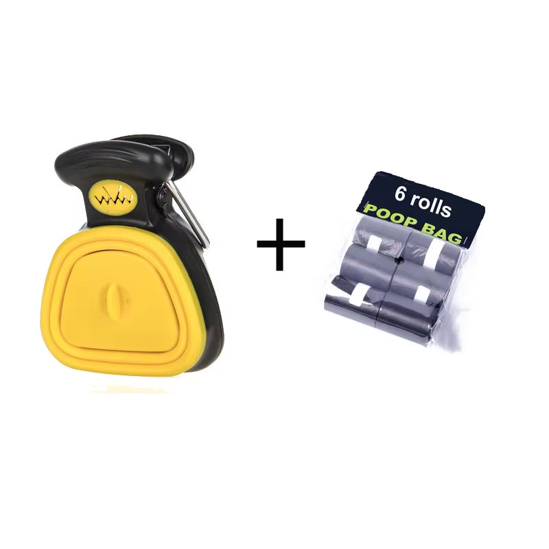 🐾 Foldable Dog Poop Scooper with Bag Dispenser – Hassle-Free Waste Cleanup!