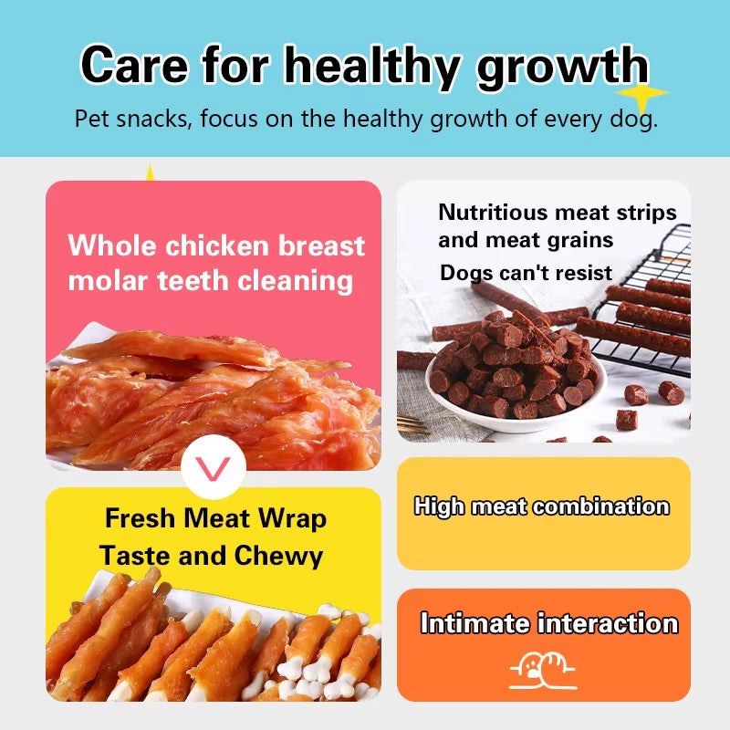 🐾 Pet Snacks – 110g High-Protein Training Treats & Teeth Grinding Sticks for Dogs
