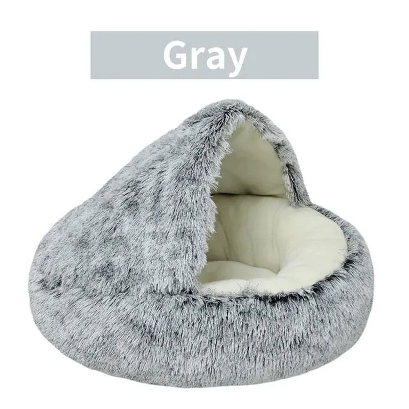 🐾 Luxury Soft Plush Round Pet Bed – 2-in-1 Cozy Nest with Removable Cover for Cats & Small Dogs