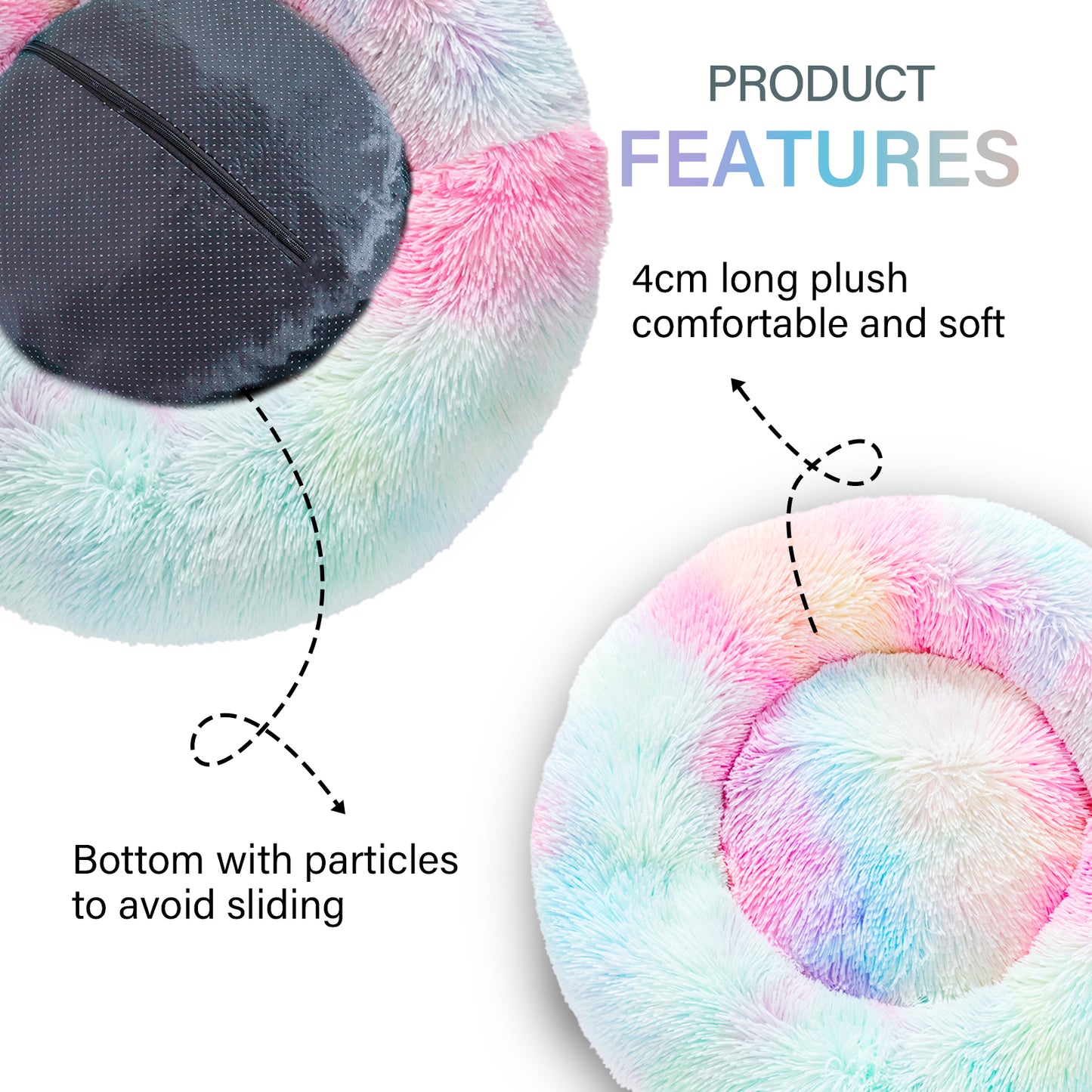 🐾 Luxury Plush Donut Dog Bed – Ultra-Soft, Calming Pet Cushion for Dogs & Cats