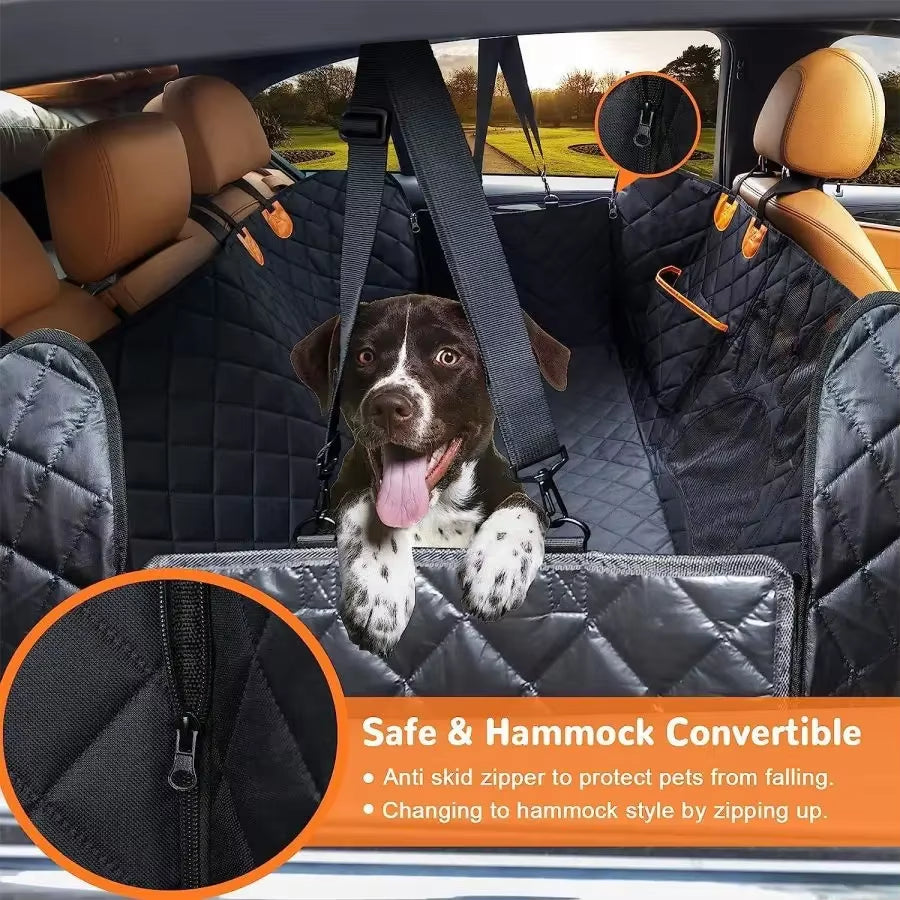 Waterproof Dog Car Seat Cover – Hammock-Style Back Seat Protector with Mesh Window & Side Zippers 🚗🐶