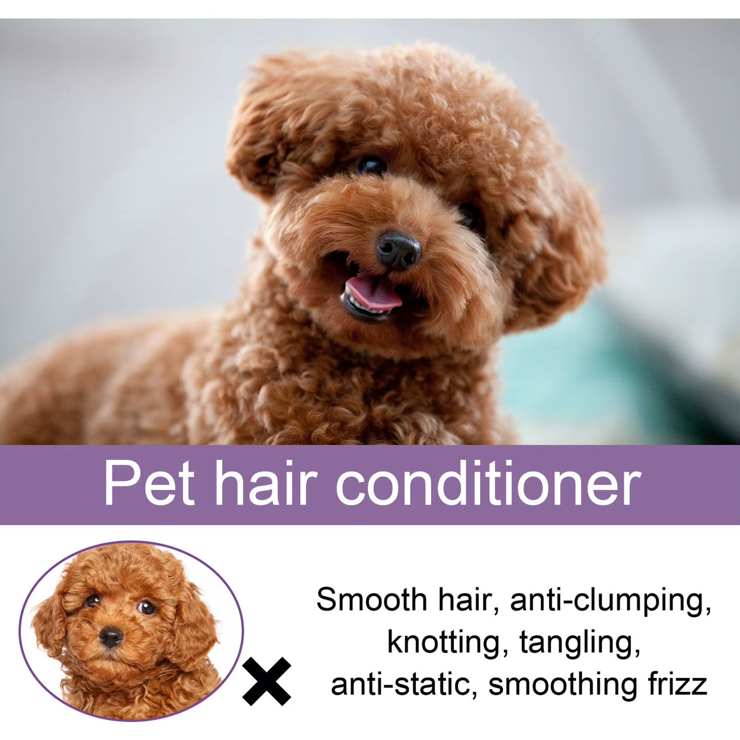 🐾 Pet Hair Conditioner – Gentle, Multifunctional Coat Care for Dogs & Cats (50m