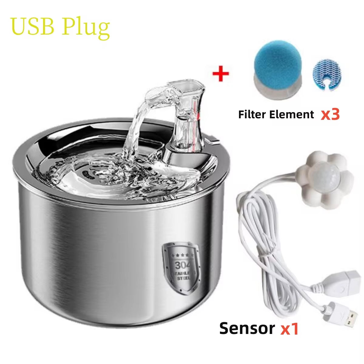 Intelligent Stainless Steel Automatic Cat Water Fountain – 3.2L Ultra-Quiet Hydration System for Cats & Dogs 🐾💦