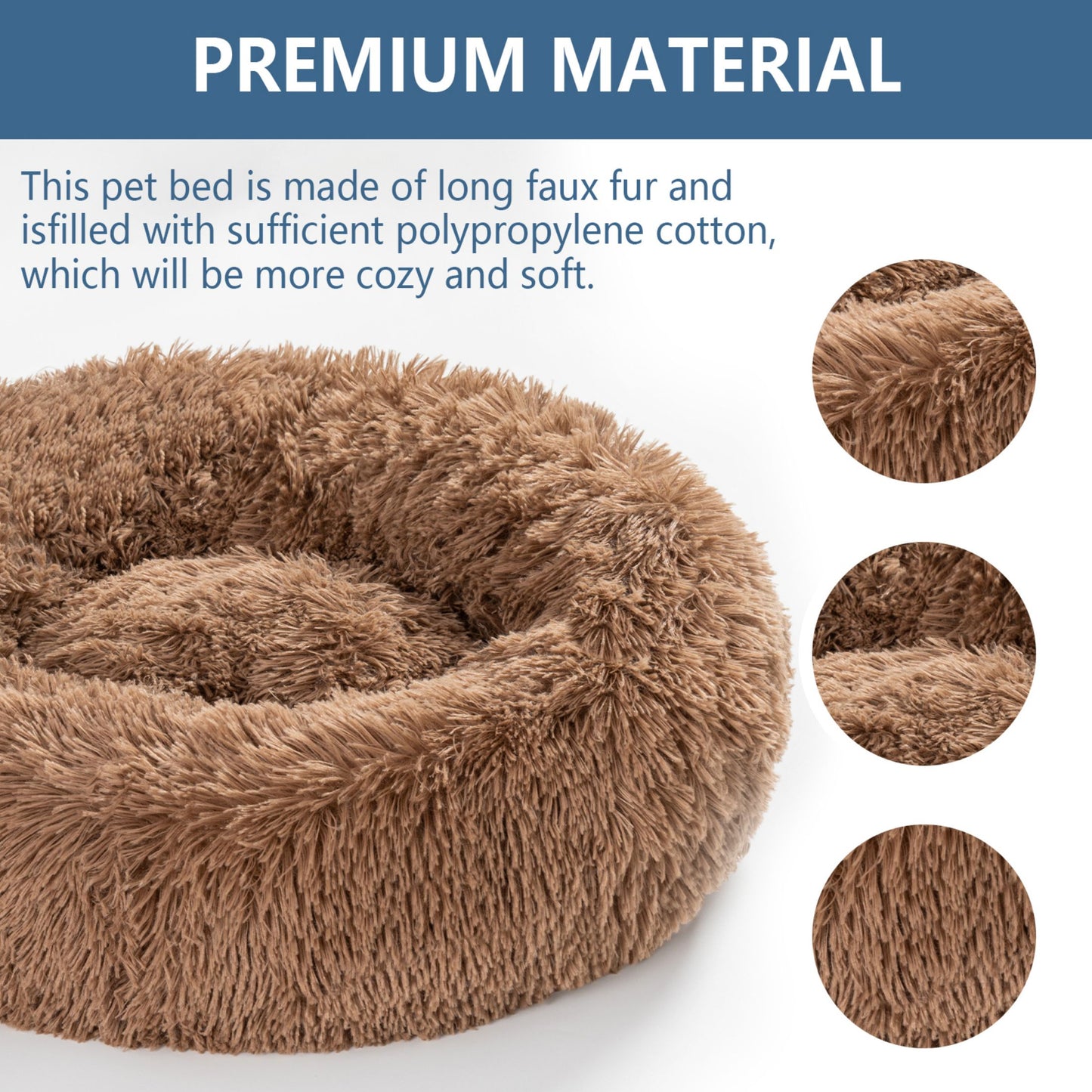 🐾 Luxury Plush Donut Dog Bed – Ultra-Soft, Calming Pet Cushion for Dogs & Cats