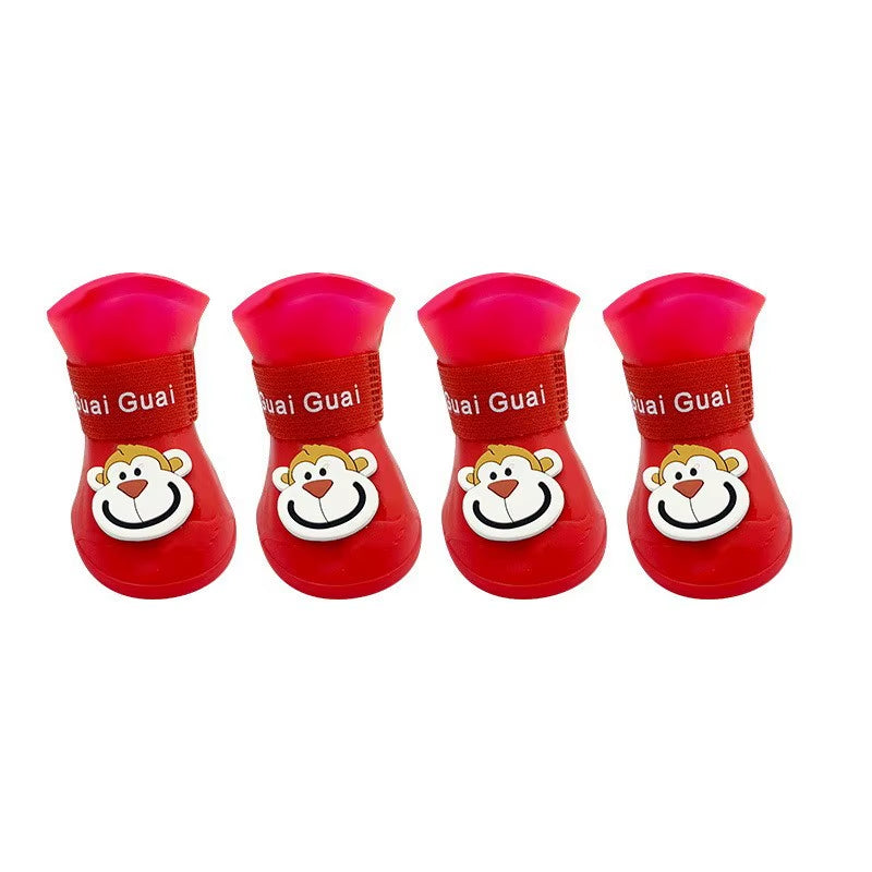 🐾 Cute Cartoon Rain Boots for Pets – Waterproof Paw Protection for Dogs & Cats