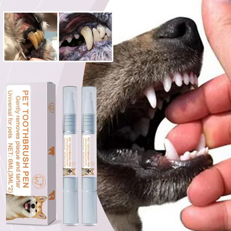 🐾 Pet Toothbrush Pen – 2-Piece Soft Bristle Dental Cleaning Tool for Dogs & Cats