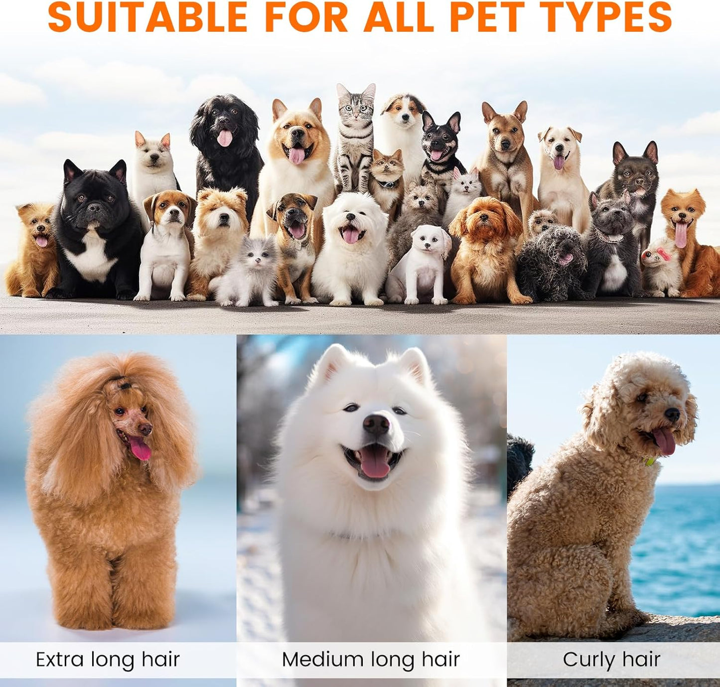 Dog Grooming Vacuum & Shedding Kit – 12,000Pa Powerful Pet Hair Suction & Clippers