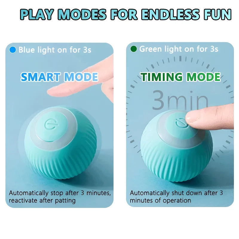 🐾 Smart Interactive Cat Ball – Automatic Rolling & Rechargeable Electronic Toy for Indoor Play