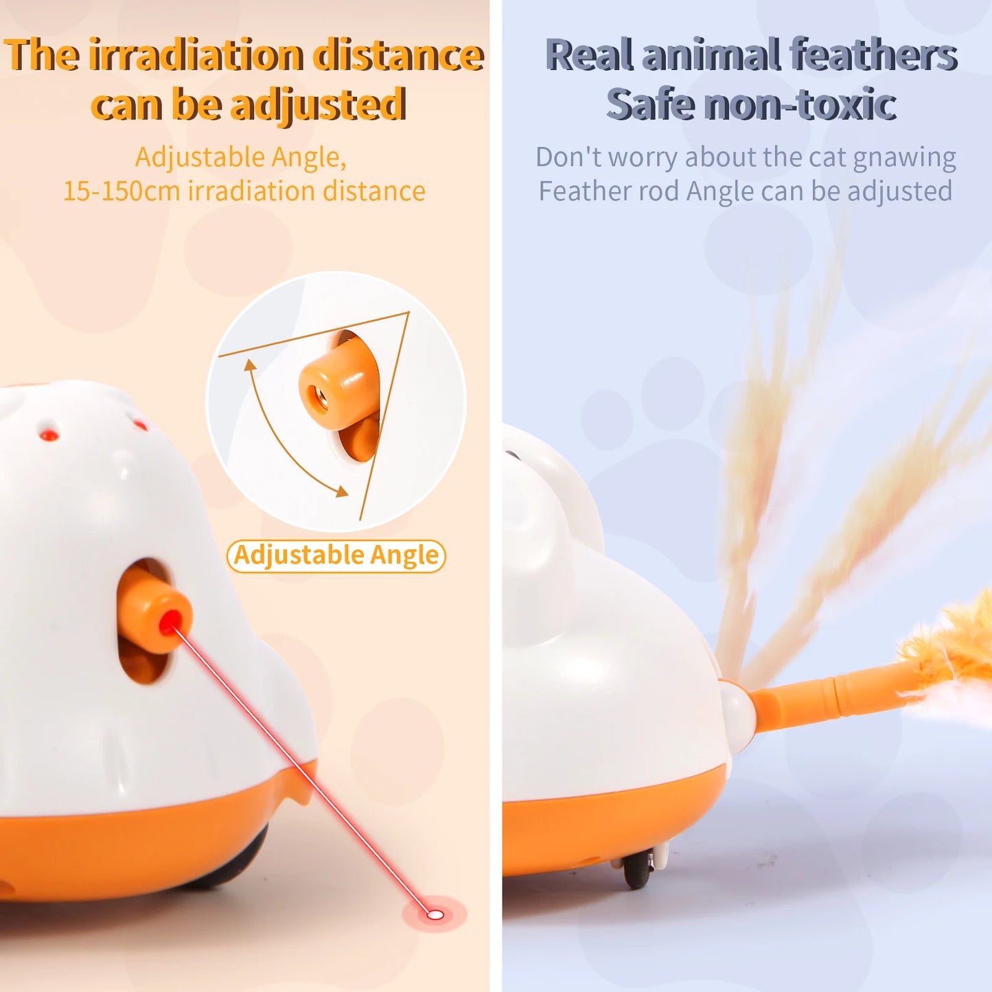 🐾 Interactive Smart Robotic Cat Toy – Automatic Feather Teaser & Self-Playing Sensor Toy