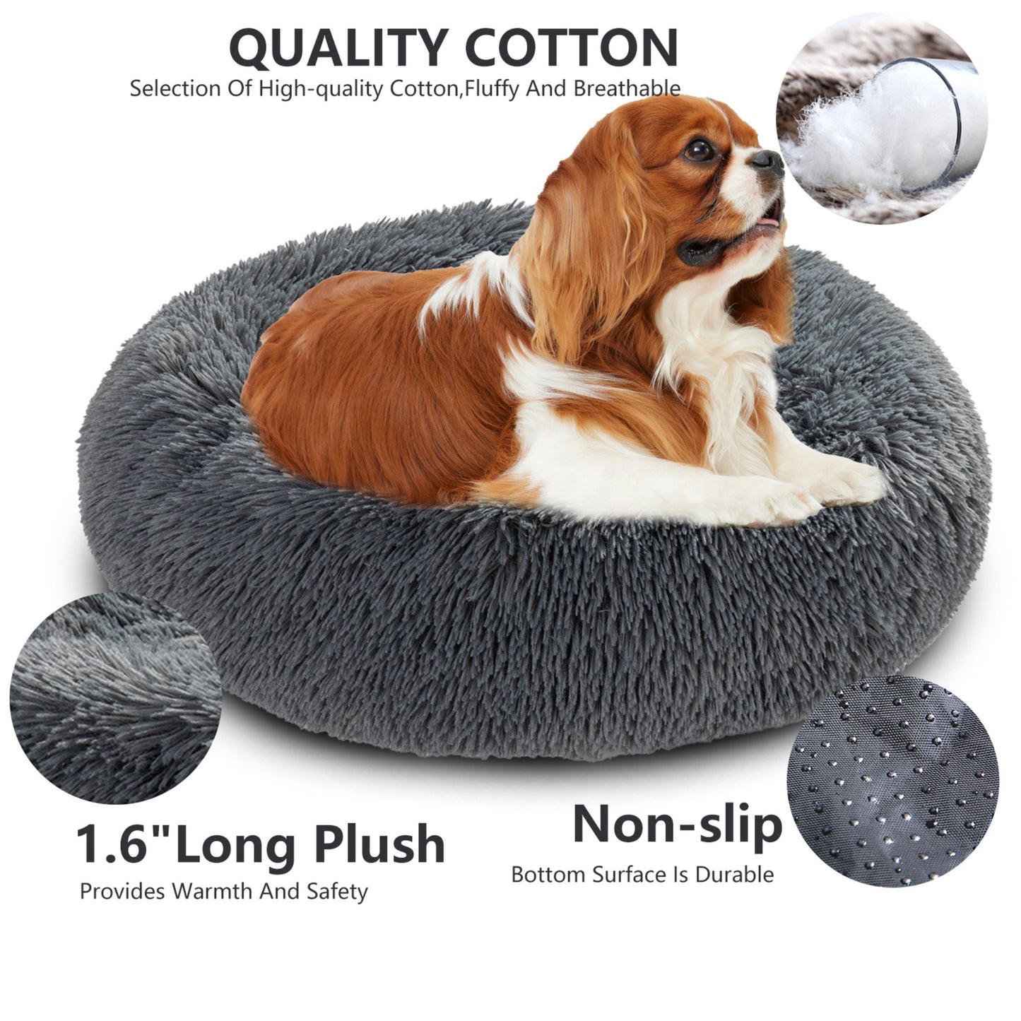 🐾 Luxury Plush Donut Dog Bed – Ultra-Soft, Calming Pet Cushion for Dogs & Cats