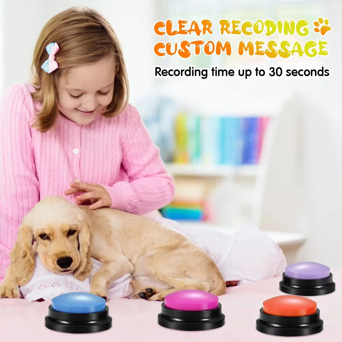 🐾 Funny Recordable Dog Talking Buttons – Interactive Communication Training Toy for Pet