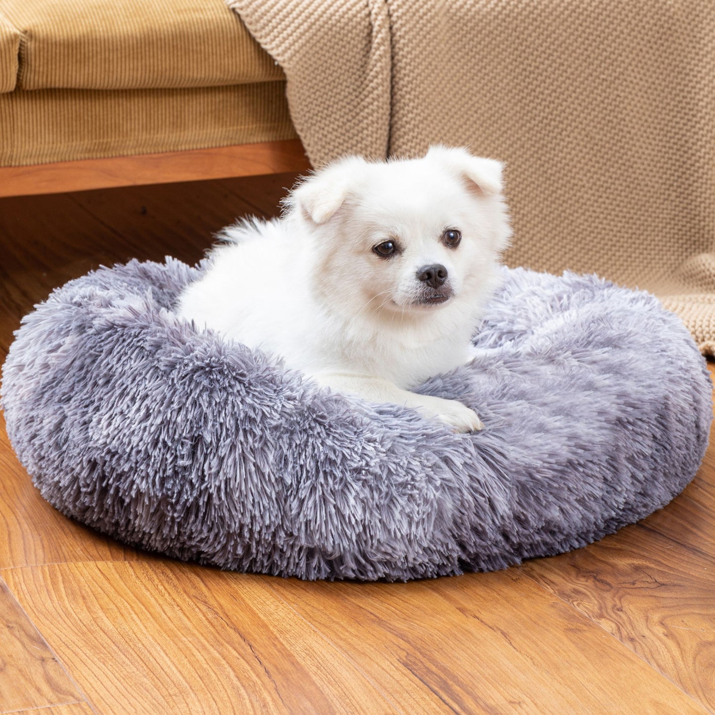 🐾 Luxury Plush Donut Dog Bed – Ultra-Soft, Calming Pet Cushion for Dogs & Cats