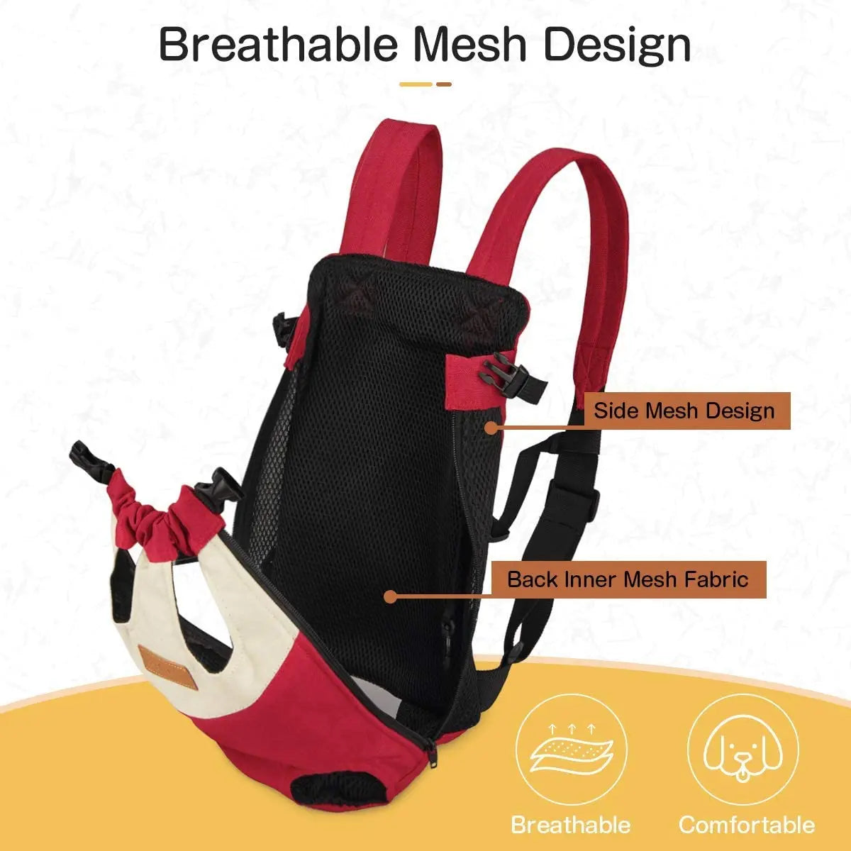 🐾 Mesh Pet Carrier Backpack – Adjustable & Breathable Travel Bag for Small Dogs & Cats
