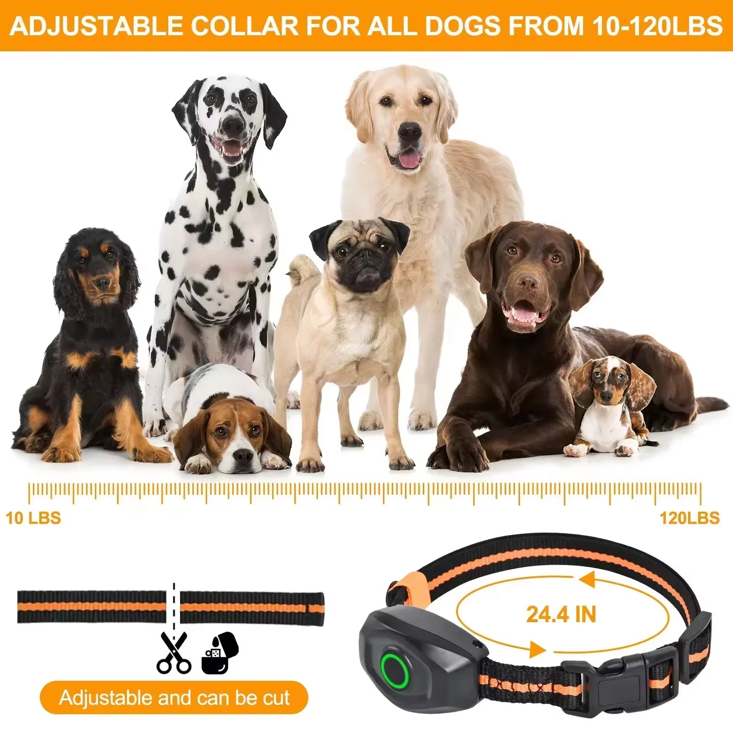 🐾 Waterproof Rechargeable Dog Training Collar – One-Click Lock for Safe & Effective Behavior Training