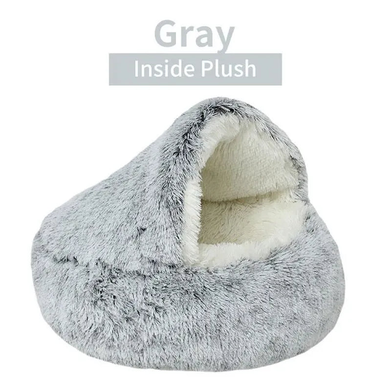 🐾 Luxury Soft Plush Round Pet Bed – 2-in-1 Cozy Nest with Removable Cover for Cats & Small Dogs