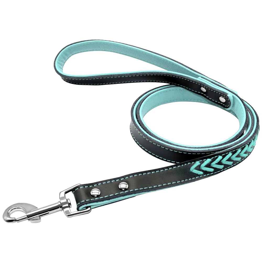 🐾 Personalized Engraved Leather Dog Collar – Custom Nameplate ID Tag for Small & Medium Pets