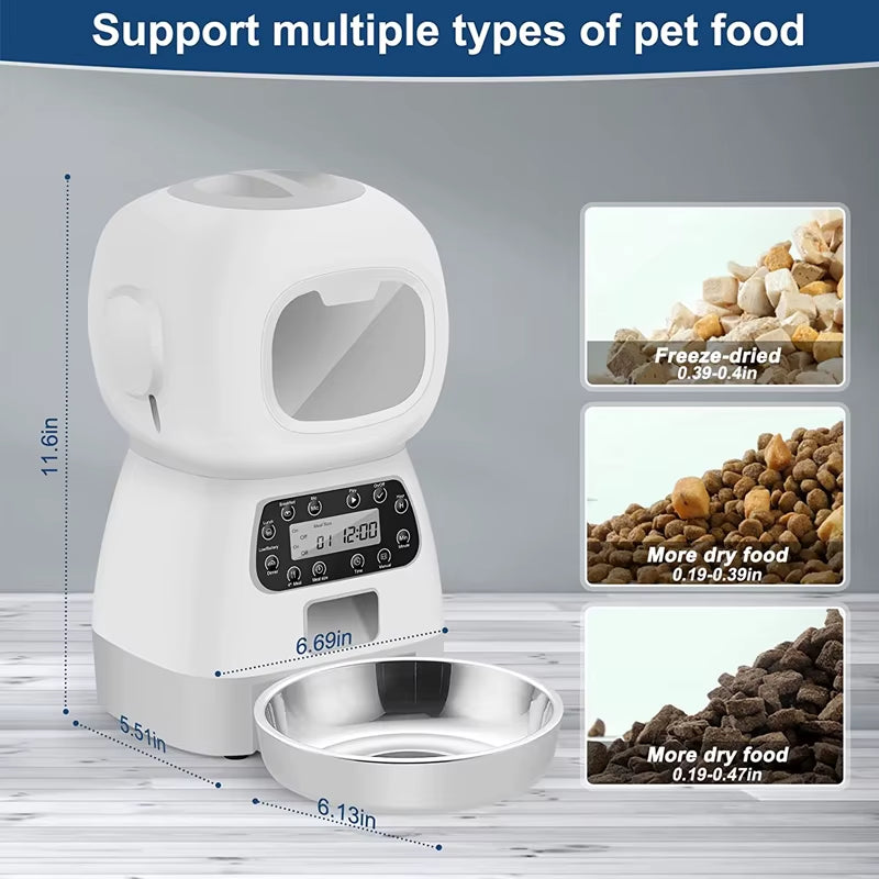 🐾 3.5L Programmable Automatic Pet Feeder – Smart Meal Scheduling & Portion Control for Cats & Dogs