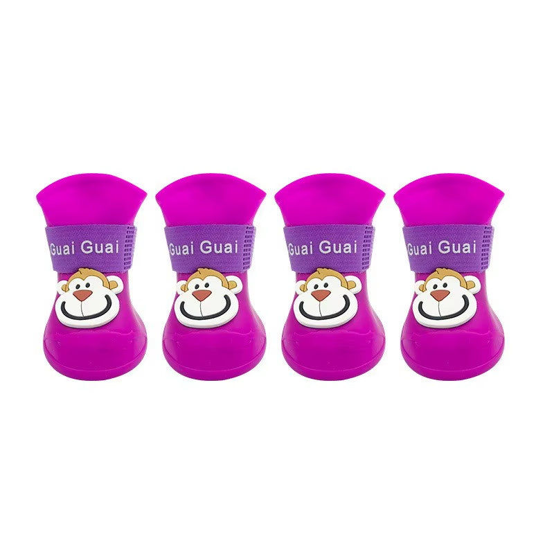 🐾 Cute Cartoon Rain Boots for Pets – Waterproof Paw Protection for Dogs & Cats