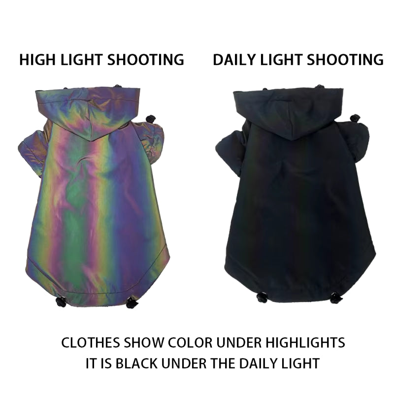 🐾 Reflective Waterproof Dog Hoodie – Flashing Windbreaker Coat for Small to Large Dogs (S-7XL)