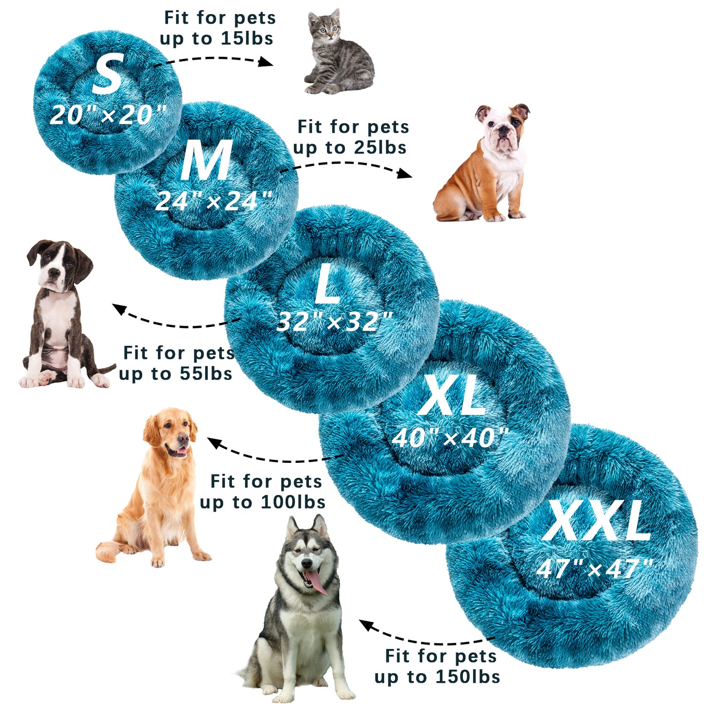 🐾 Luxury Plush Donut Dog Bed – Ultra-Soft, Calming Pet Cushion for Dogs & Cats