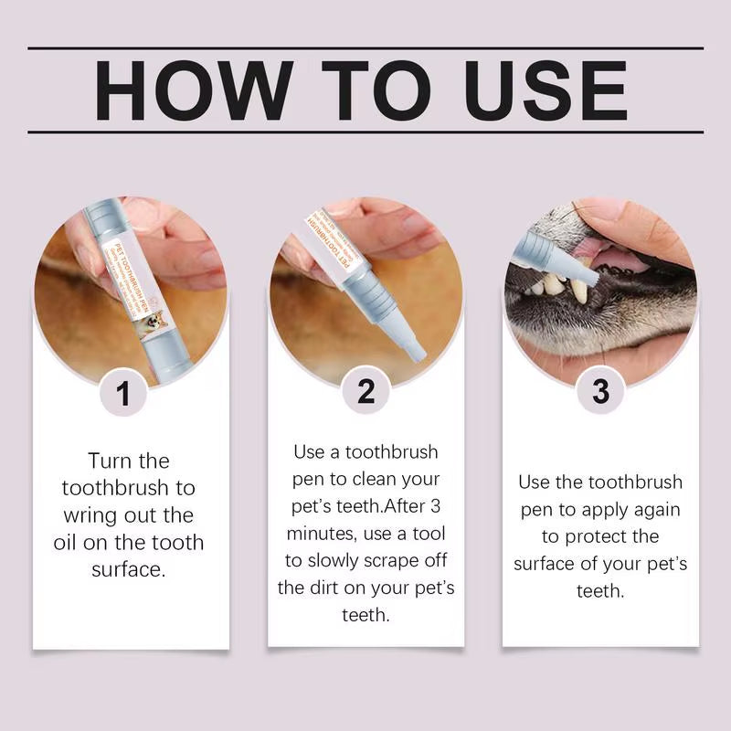 🐾 Pet Toothbrush Pen – 2-Piece Soft Bristle Dental Cleaning Tool for Dogs & Cats