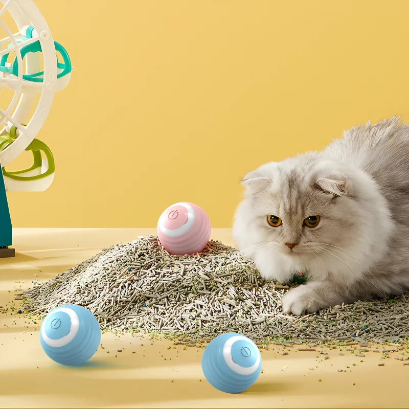 🐾 Smart Interactive Cat Ball – Automatic Rolling & Rechargeable Electronic Toy for Indoor Play