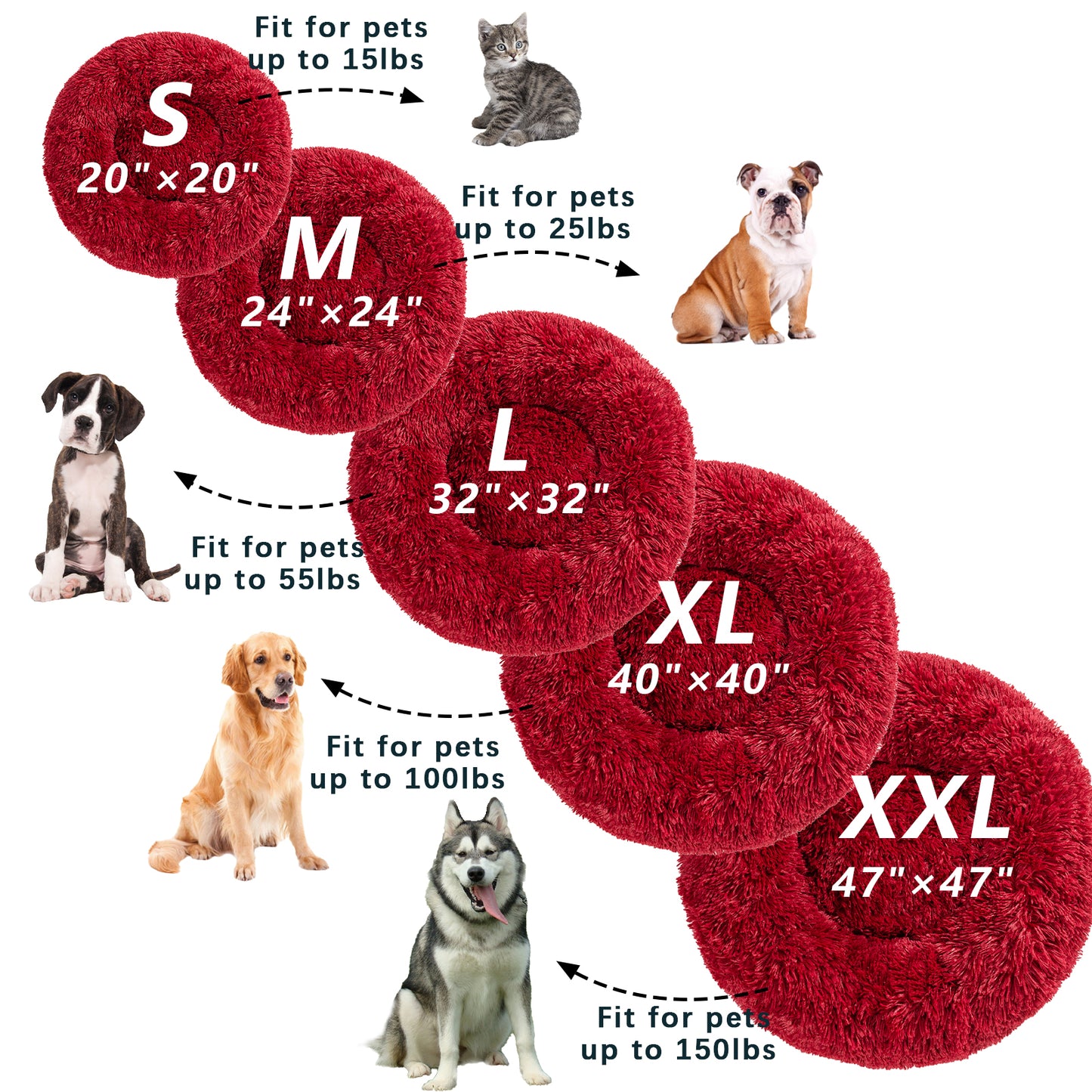 🐾 Luxury Plush Donut Dog Bed – Ultra-Soft, Calming Pet Cushion for Dogs & Cats