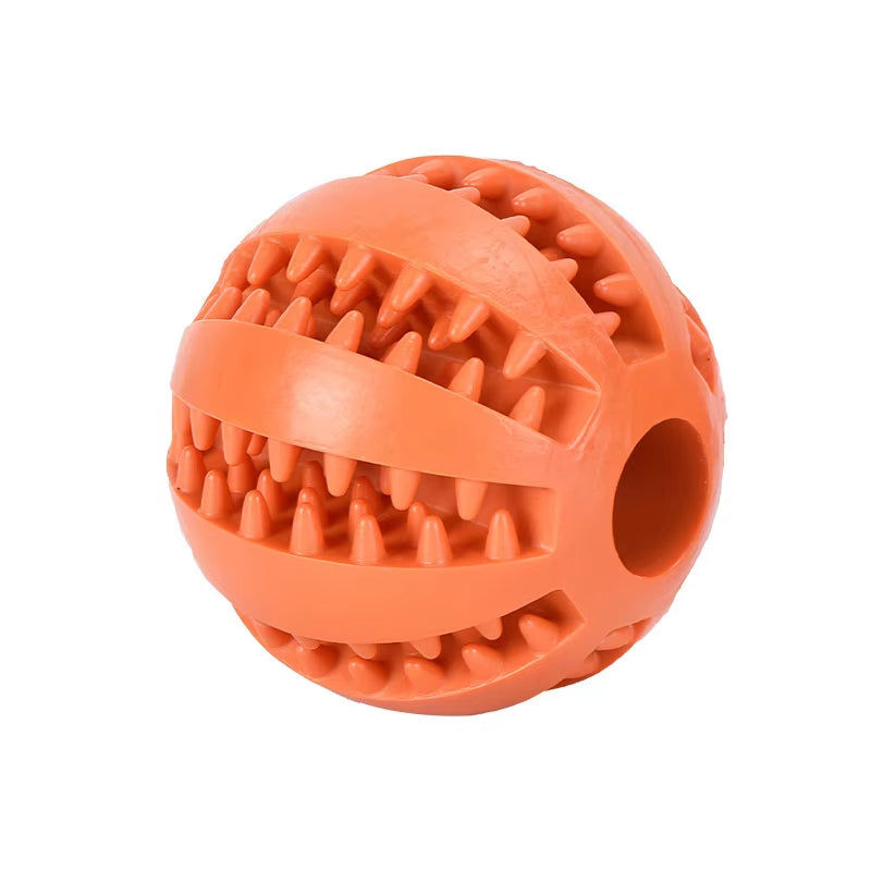 Interactive Rubber Dog Toy Ball – Chew, Treat, & Tooth Cleaning Fun! 🐶🎾