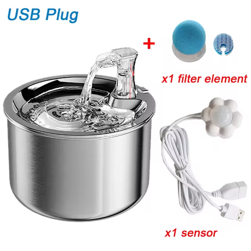 Intelligent Stainless Steel Automatic Cat Water Fountain – 3.2L Ultra-Quiet Hydration System for Cats & Dogs 🐾💦