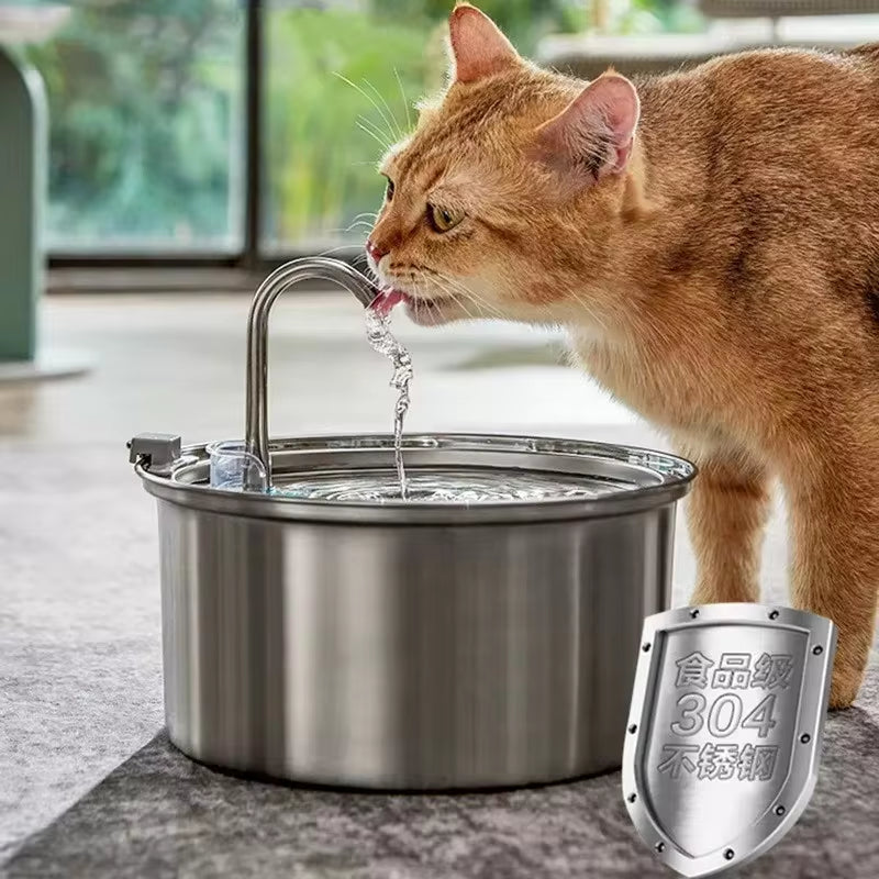 Intelligent Stainless Steel Automatic Cat Water Fountain – 3.2L Ultra-Quiet Hydration System for Cats & Dogs 🐾💦
