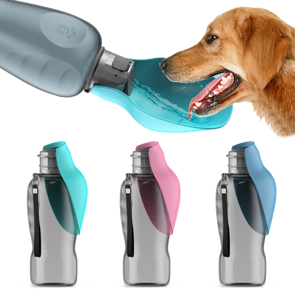 🐾 800ml Portable Dog Water Bottle – Foldable & Travel-Friendly Pet Hydration Solution