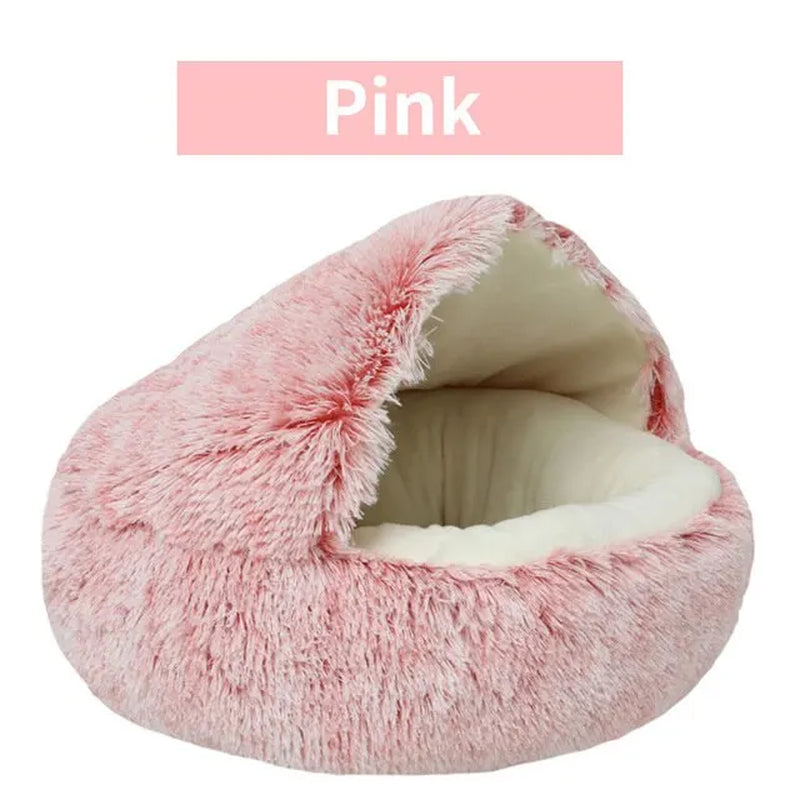 🐾 Luxury Soft Plush Round Pet Bed – 2-in-1 Cozy Nest with Removable Cover for Cats & Small Dogs