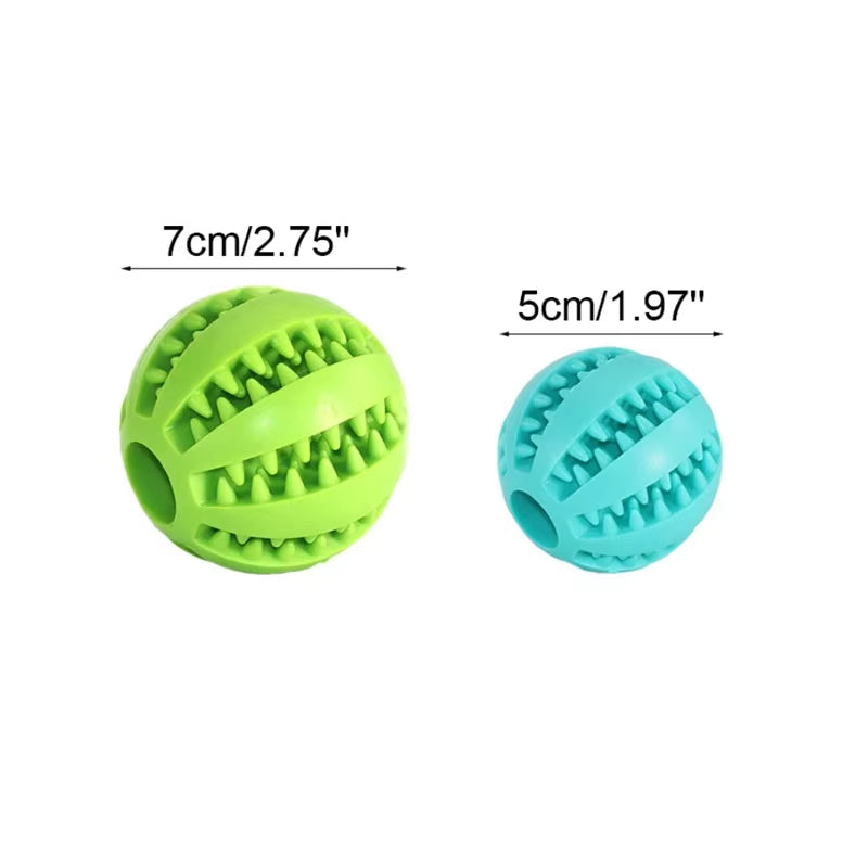 Interactive Rubber Dog Toy Ball – Chew, Treat, & Tooth Cleaning Fun! 🐶🎾