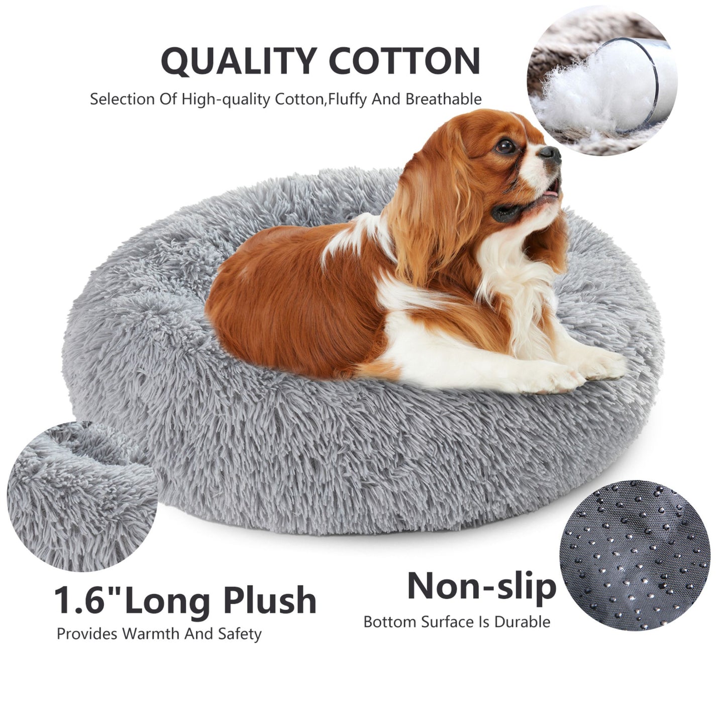 🐾 Luxury Plush Donut Dog Bed – Ultra-Soft, Calming Pet Cushion for Dogs & Cats