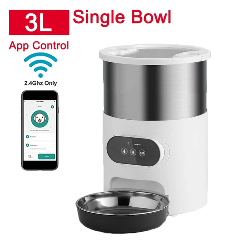🐾 Smart Cat Feeder with APP Control – Automatic Double Meal Dispenser for Cats & Dogs